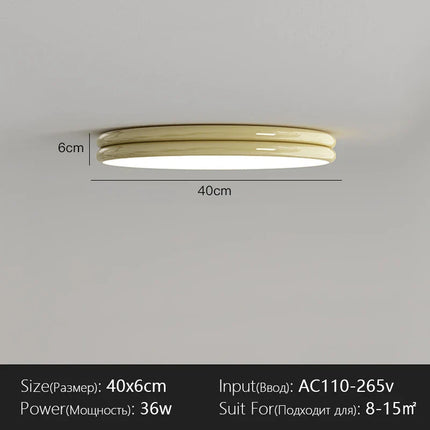 Plafonnier rond Bauhaus vert en métal LED pour ambiance cosy