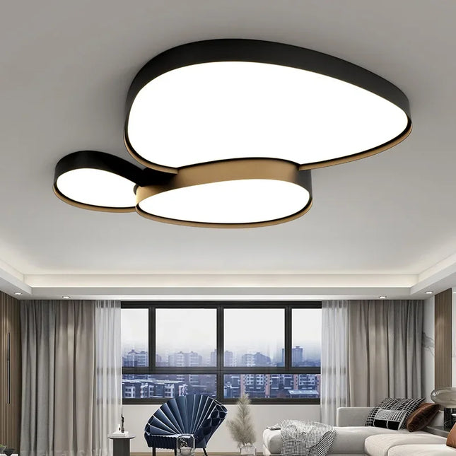Plafonnier LED moderne en métal avec télécommande, lumière chaude et froide, éclairage intérieur pour salon et chambre