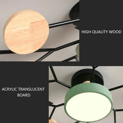 Plafonnier LED 3 Couleurs, Luminaire Moderne pour Salon et Bureau
