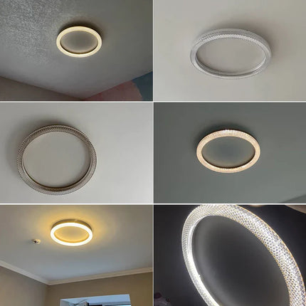 Plafonnier LED Design Nordique en Métal Doré, Luminaire Dimmable pour Chambre et Cuisine