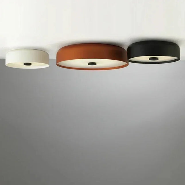 Plafonnier circulaire minimaliste en métal blanc pour salon et chambre, lumière chaude
