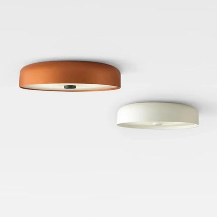 Plafonnier circulaire minimaliste en métal blanc pour salon et chambre, lumière chaude