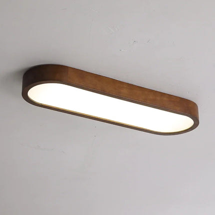 Plafonnier LED nordique en bois 120 cm pour salon et couloir, lumière chaude