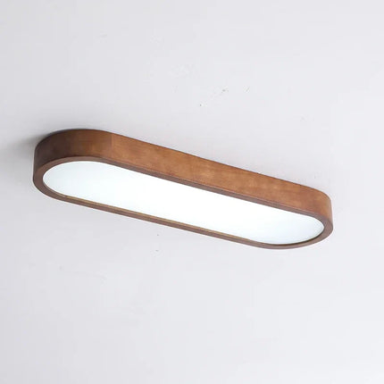 Plafonnier LED nordique en bois 120 cm pour salon et couloir, lumière chaude