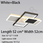 Noir L52xW52xH7cm / Lumière chaude 3000K