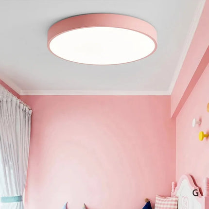 Plafonnier LED circulaire minimaliste en métal et acrylique, design moderne pour salon et bureau