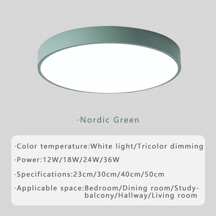 Plafonnier LED circulaire minimaliste en métal et acrylique, design moderne pour salon et bureau