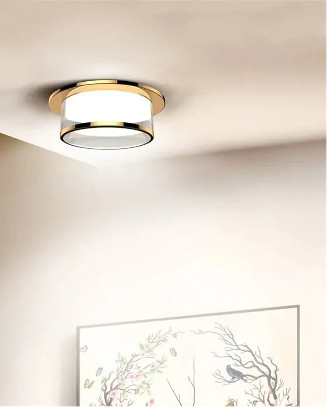 Plafonnier LED intégré en cristal et verre pour ambiance moderne et cosy