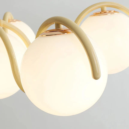 Plafonnier suspendu haricot magique en verre et métal, style crème français, lumière chaleureuse