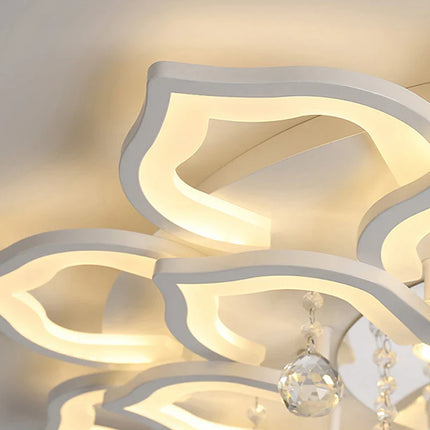 Plafonnier lustre moderne en cristal LED pour salon et cuisine