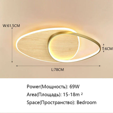 Plafonnier LED moderne en bois, éclairage d’intérieur décoratif pour chambre et salon