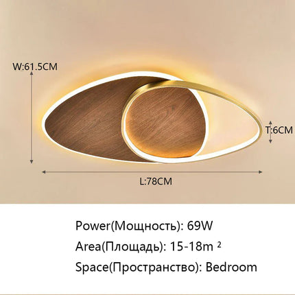 Plafonnier LED moderne en bois, éclairage d’intérieur décoratif pour chambre et salon