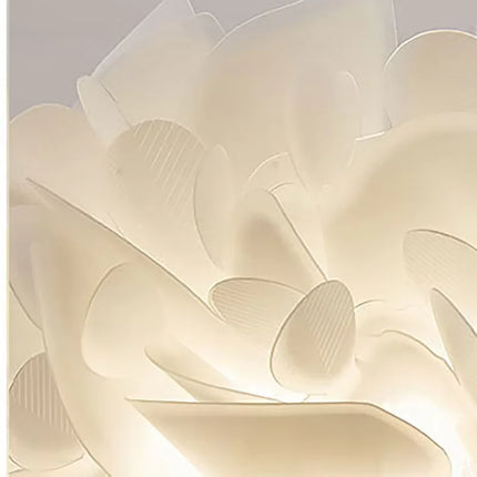 Plafonnier suspension pétale design italien en PVC blanc, lumière chaude romantique