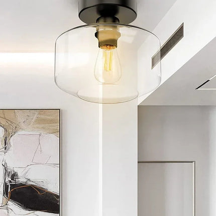 Plafonnier LED en verre design nordique moderne pour intérieur élégant