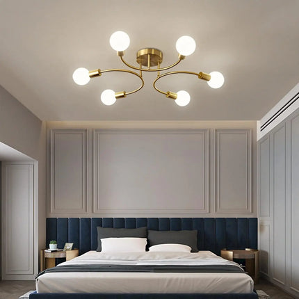 Plafonnier industriel nordique LED en fer noir pour salon et chambre