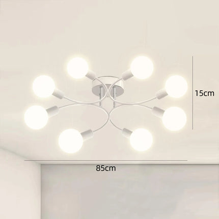 Plafonnier industriel nordique LED en fer noir pour salon et chambre