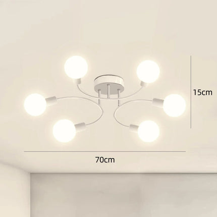 Plafonnier industriel nordique LED en fer noir pour salon et chambre