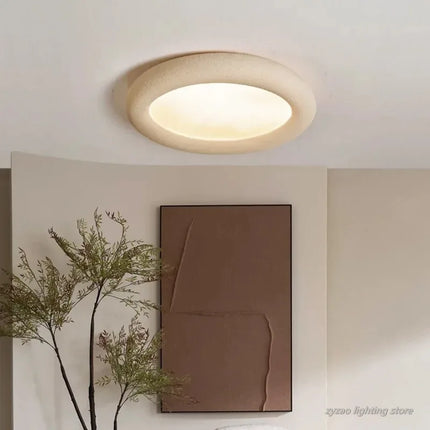 Plafonnier LED rond nuage en résine pour salon et chambre bébé, éclairage soin des yeux