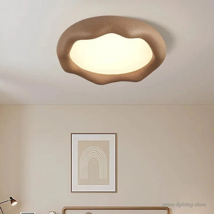 Plafonnier LED rond nuage en résine pour salon et chambre bébé, éclairage soin des yeux