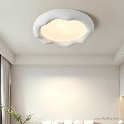 Plafonnier LED rond nuage en résine pour salon et chambre bébé, éclairage soin des yeux