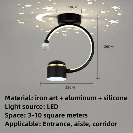 Plafonnier LED 20W Nordique Créatif Étoile Ciel en Acrylique pour Couloir et Chambre