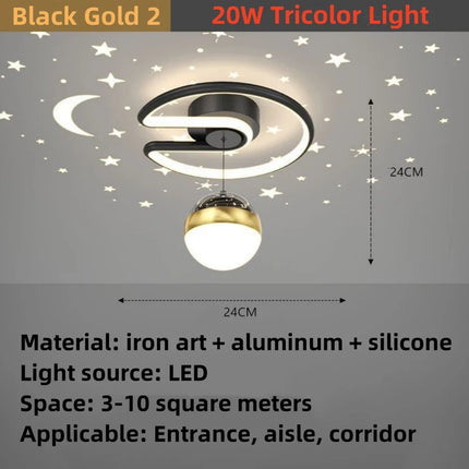 Plafonnier LED 20W Nordique Créatif Étoile Ciel en Acrylique pour Couloir et Chambre