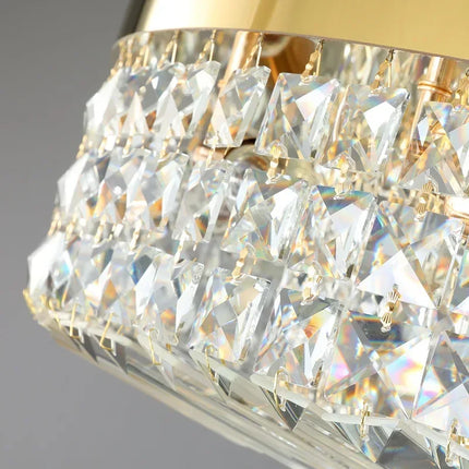 Plafonnier moderne en cristal doré et chrome LED pour intérieur élégant