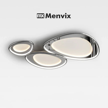 Plafonnier LED Menvix en aluminium chrome design moderne lumière chaude