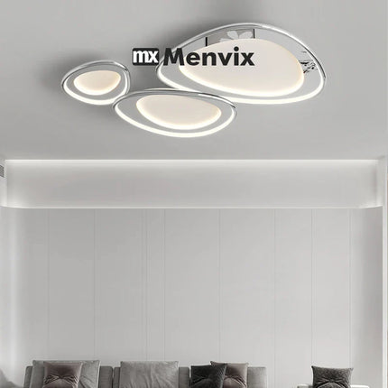 Plafonnier LED Menvix en aluminium chrome design moderne lumière chaude