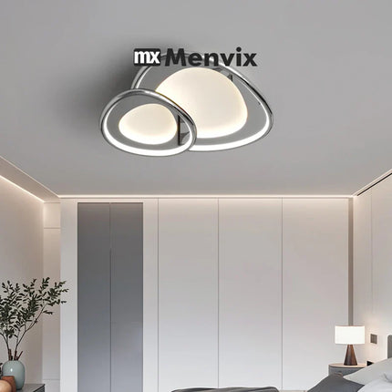 Plafonnier LED Menvix en aluminium chrome design moderne lumière chaude