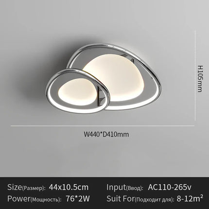 Plafonnier LED Menvix en aluminium chrome design moderne lumière chaude