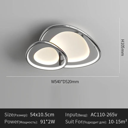 Plafonnier LED Menvix en aluminium chrome design moderne lumière chaude