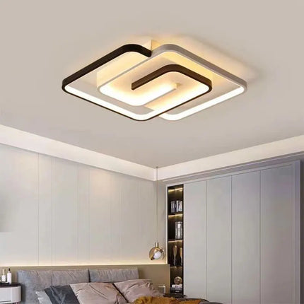 Plafonnier LED Carré Moderne en Aluminium, Lumière Dimmable et Ambiance Chaleureuse