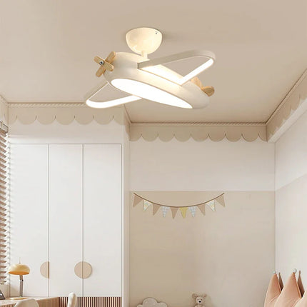 Plafonnier avion dessin animé LED blanc design créatif pour chambre enfant et salon