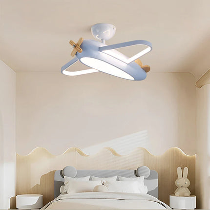 Plafonnier avion dessin animé LED blanc design créatif pour chambre enfant et salon