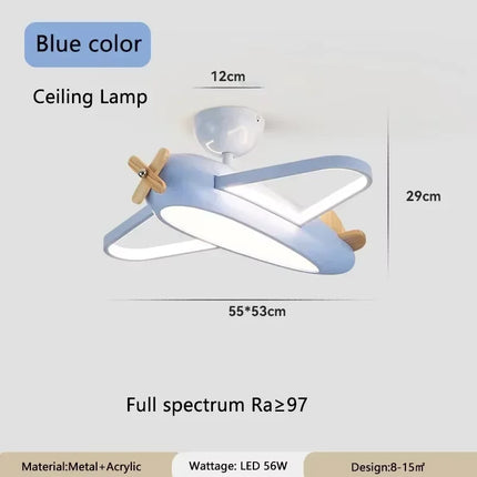 Plafonnier avion dessin animé LED blanc design créatif pour chambre enfant et salon