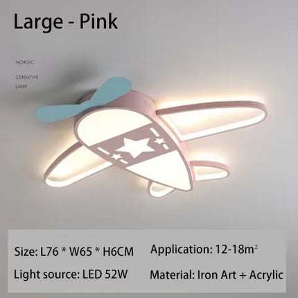 Plafonnier avion dessin animé LED blanc design créatif pour chambre enfant et salon