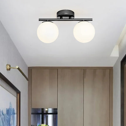 Plafonnier LED G9/E27 en verre blanc laiteux, design moderne et minimaliste