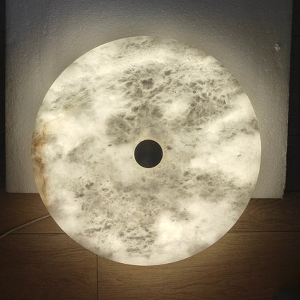 Plafonnier LED Circulaire en Marbre Naturel et Cuivre Ultra-Mince Moderne