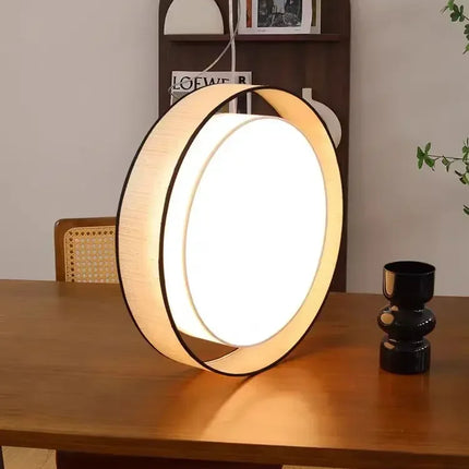 Plafonnier LED Circulaire en Tissu, Luminaire Décoratif pour Salon et Chambre