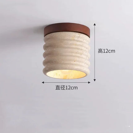 Plafonnier LED en pierre de travertin, lumière chaude pour salon et couloir