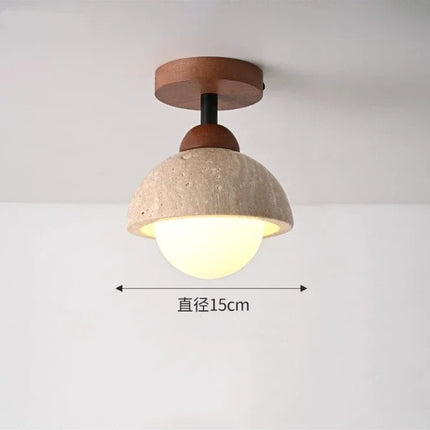 Plafonnier LED en pierre de travertin, lumière chaude pour salon et couloir