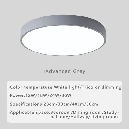 Plafonnier LED circulaire moderne en métal et acrylique, design minimaliste pour intérieur