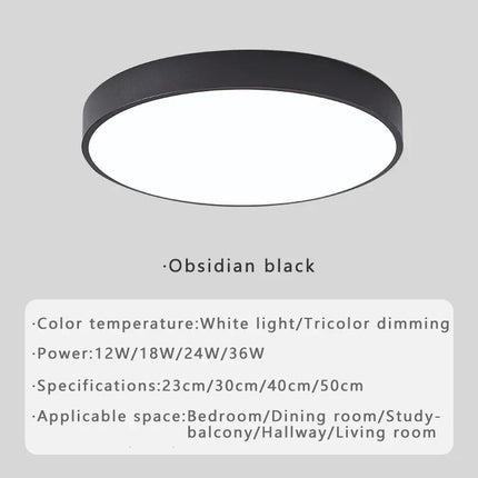 Plafonnier LED circulaire moderne en métal et acrylique, design minimaliste pour intérieur