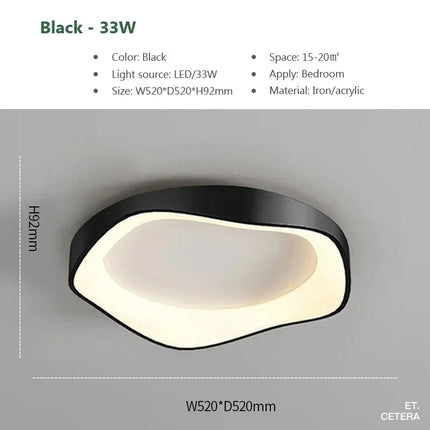 Plafonnier LED design fleur minimaliste en fer noir, blanc et gris, lumière douce et modulable