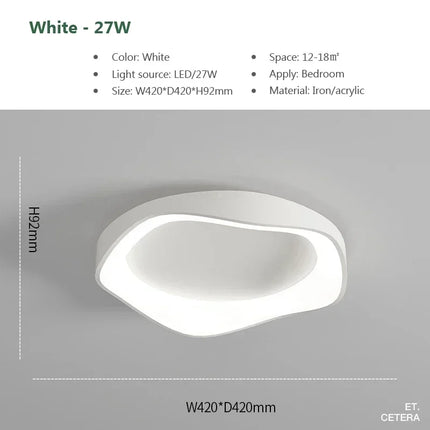 Plafonnier LED design fleur minimaliste en fer noir, blanc et gris, lumière douce et modulable