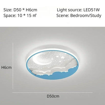 Plafonnier LED moderne étoile lune à intensité variable avec télécommande, abat-jour acrylique pour chambre d'enfants