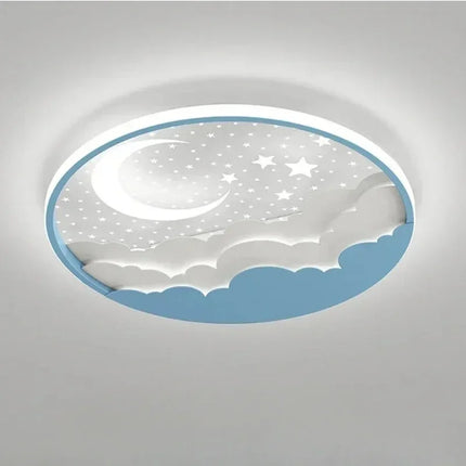 Plafonnier LED moderne étoile lune à intensité variable avec télécommande, abat-jour acrylique pour chambre d'enfants