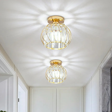 Plafonnier LED moderne en cristal noir, 1 lumière pour séjour et chambre