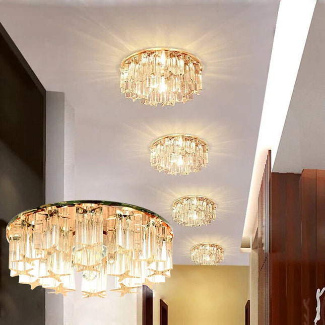 Plafonnier LED Cristal Moderne 3W-5W pour Couloir et Hall AC90-260V